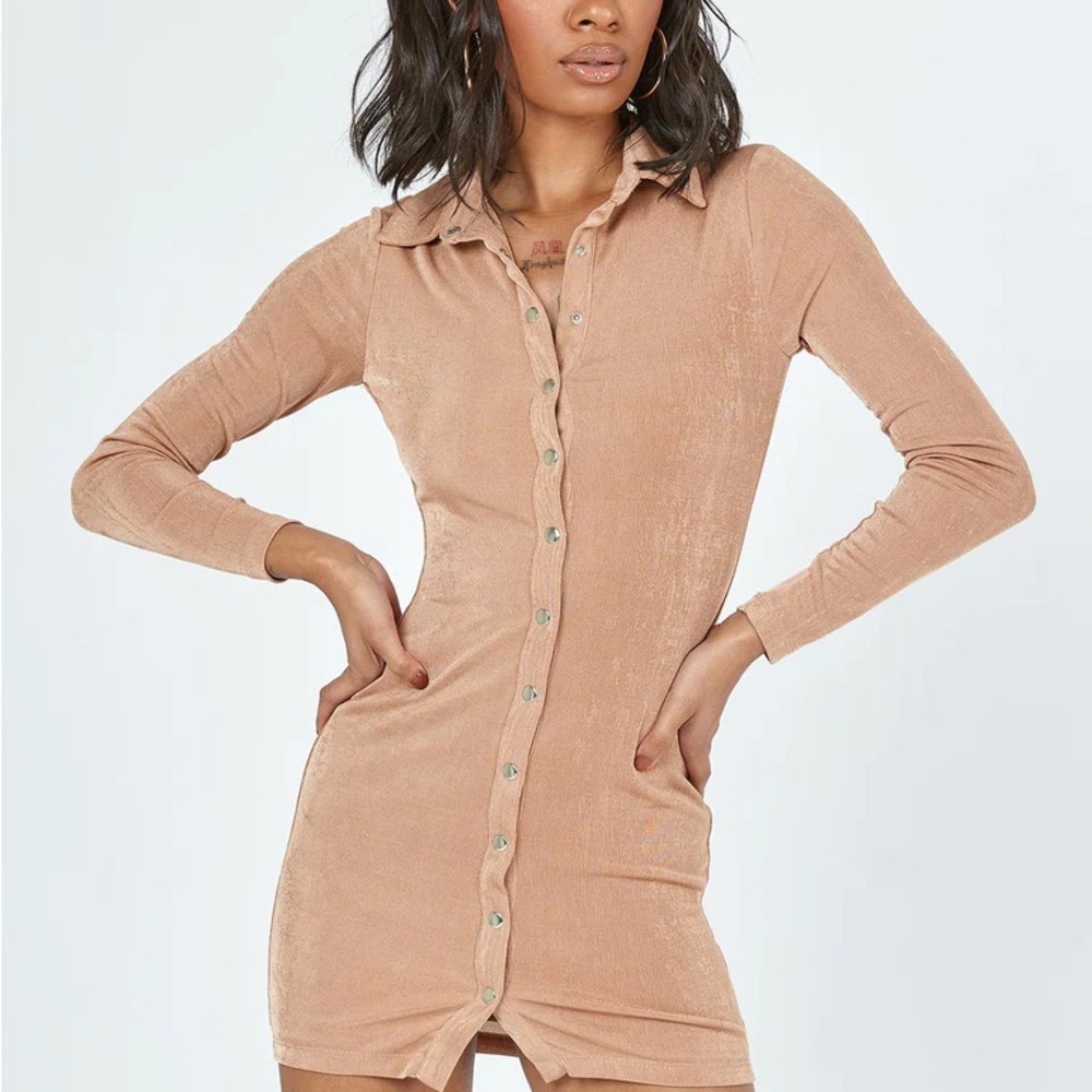 PRINCESS POLLY ELODY LONG SLEEVE MINI DRESS